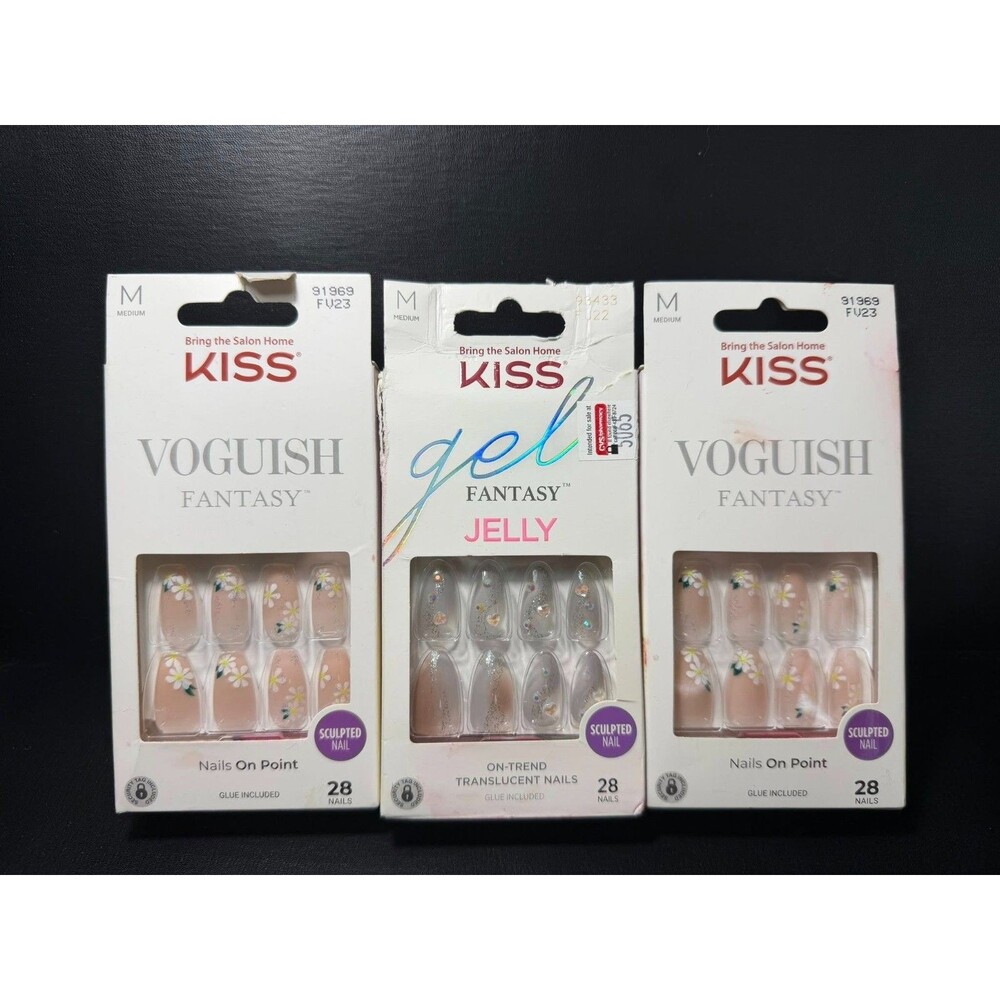 KISS Nail Bundle • 3 Packs Voguish Fantasy Floral + Gel Fantasy Sculpted Nails
